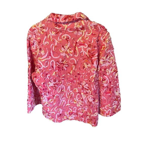Great Cavalier by St Paul pink  yellow floral jacket size XL - Picture 2 of 9